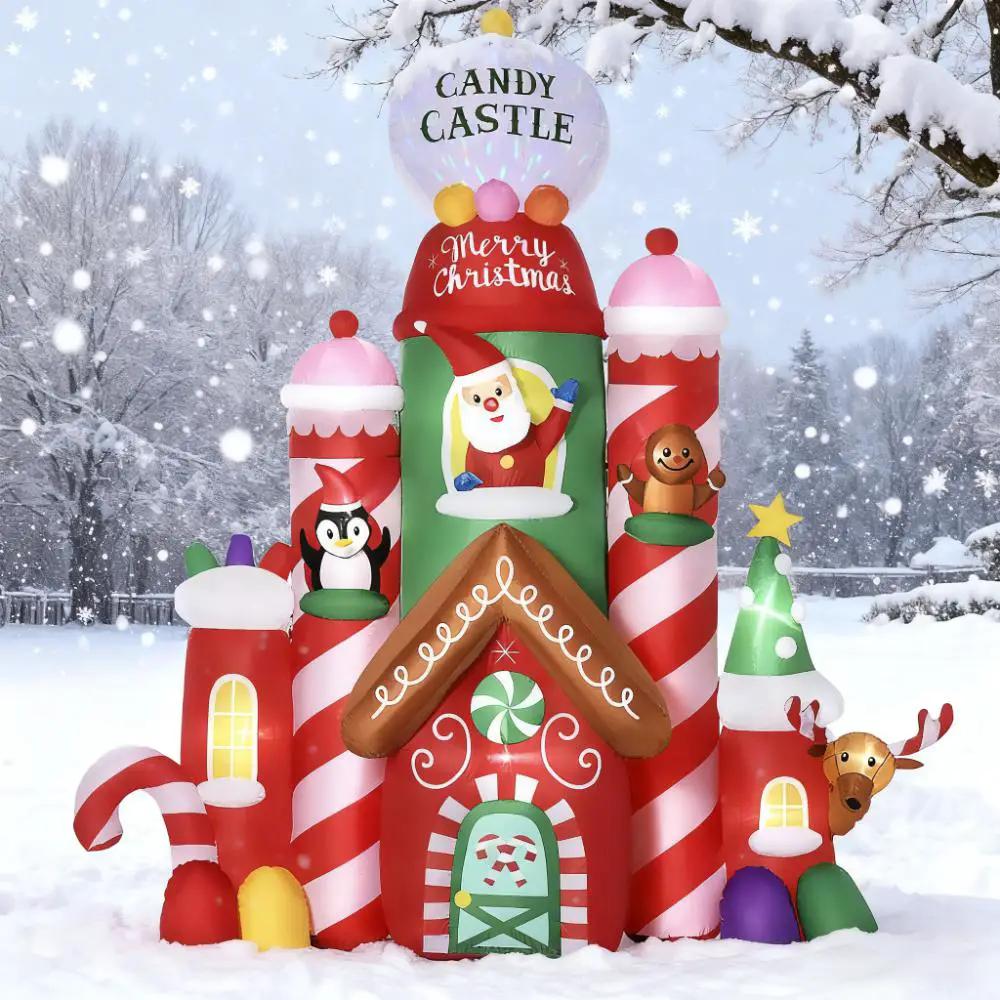 10ft Christmas Inflatables Candy Castle by HouseOfZazla