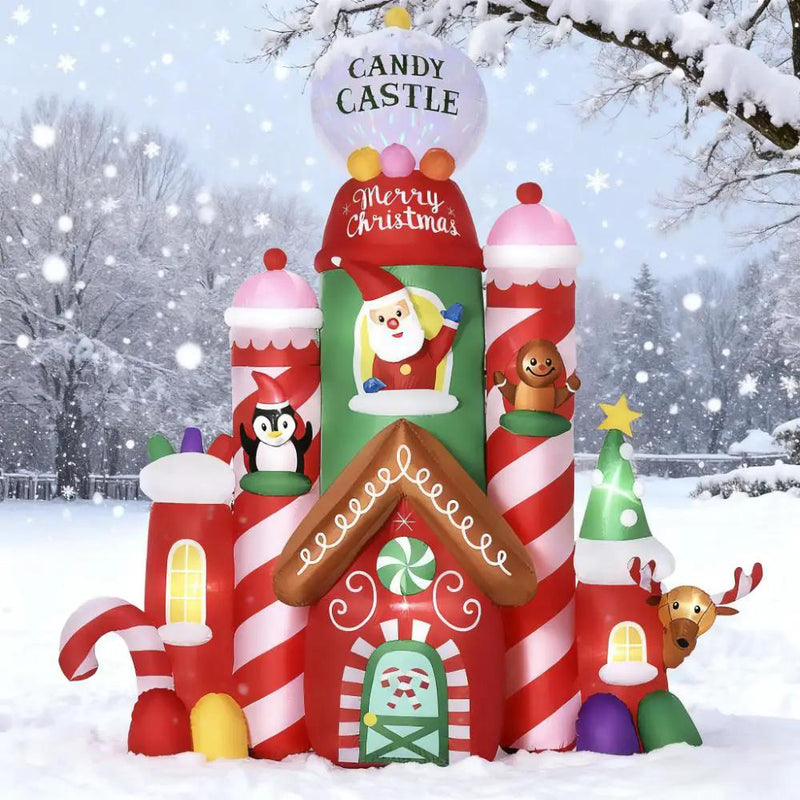 10ft Christmas Inflatables Candy Castle by HouseOfZazla