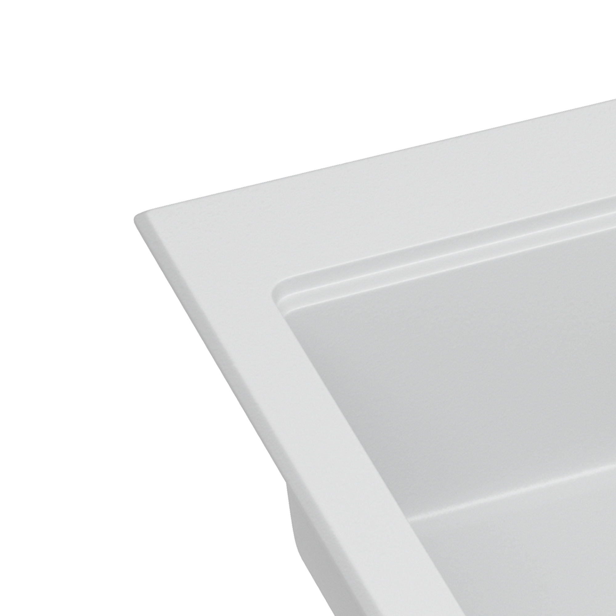 Quartz Kitchen Sink 30" X 22" Granite Composite Workstation Drop In Sink - White by HouseOfZazla