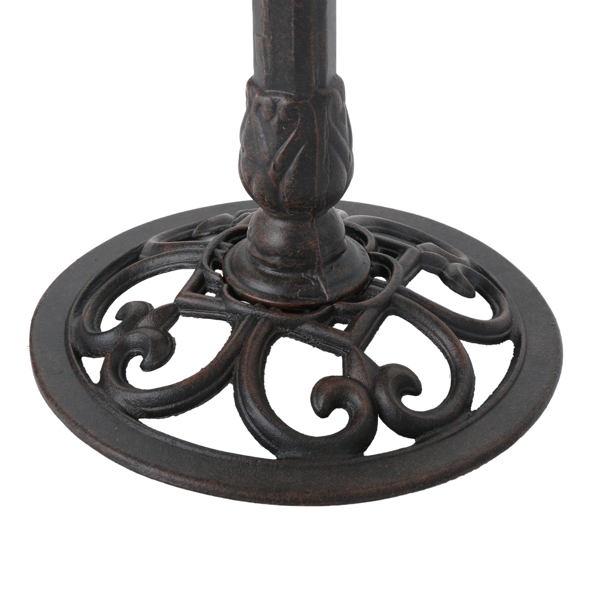 Lancaster Outdoor Aluminum and Iron Top Bird Bath with Iron Base, Bronze by HouseOfZazla