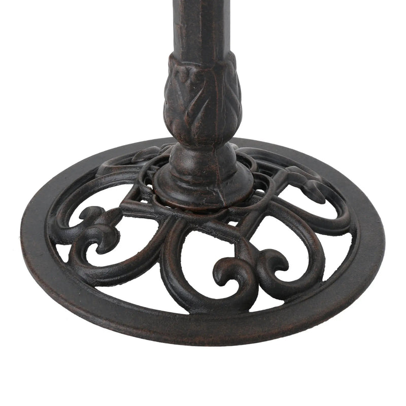 Lancaster Outdoor Aluminum and Iron Top Bird Bath with Iron Base, Bronze by HouseOfZazla