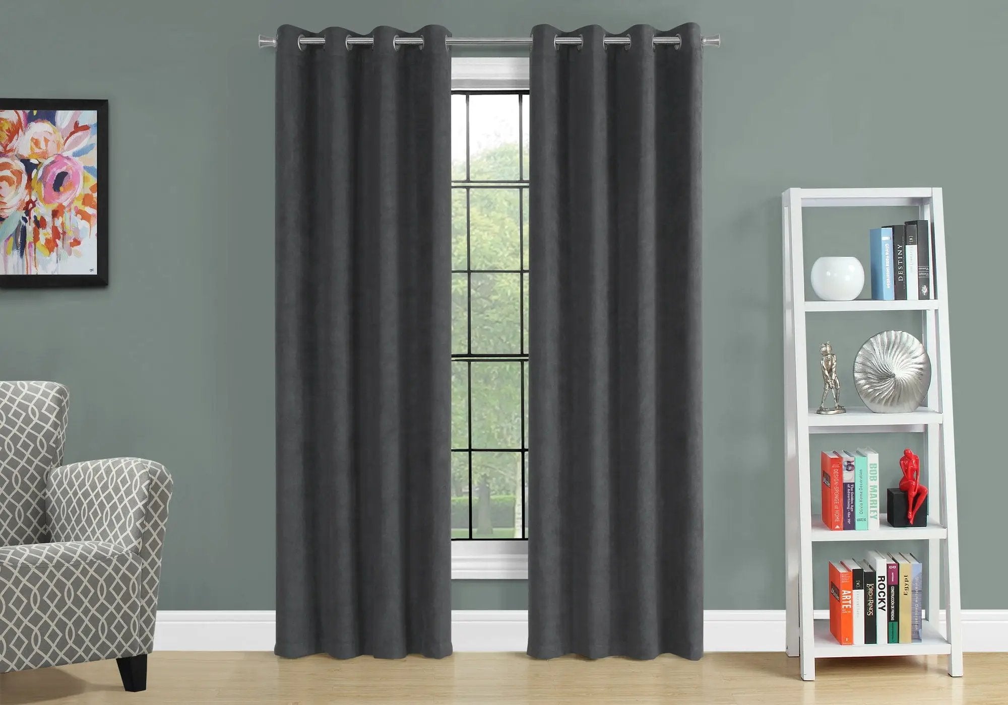 2 Pieces Set, Curtain Panel, Room Darkening, Grommet by Unique Piece Furniture