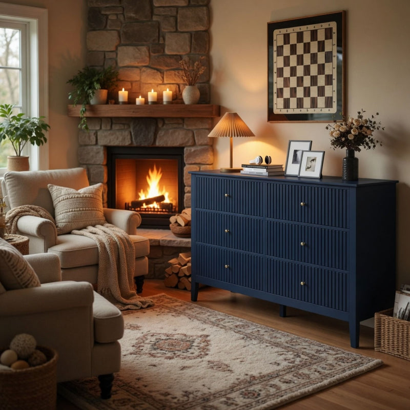 Modern 6 Drawer Fluted Dresser by HouseOfZazla