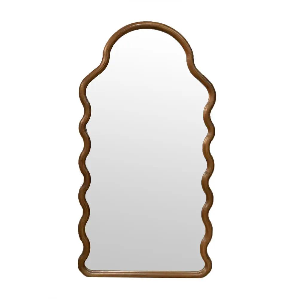 Wood Mirror With Unique Frame - Brown by Unique Piece Furniture
