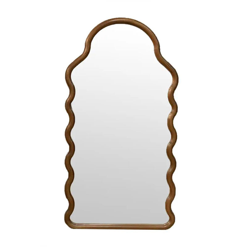 Wood Mirror With Unique Frame - Brown by HouseOfZazla