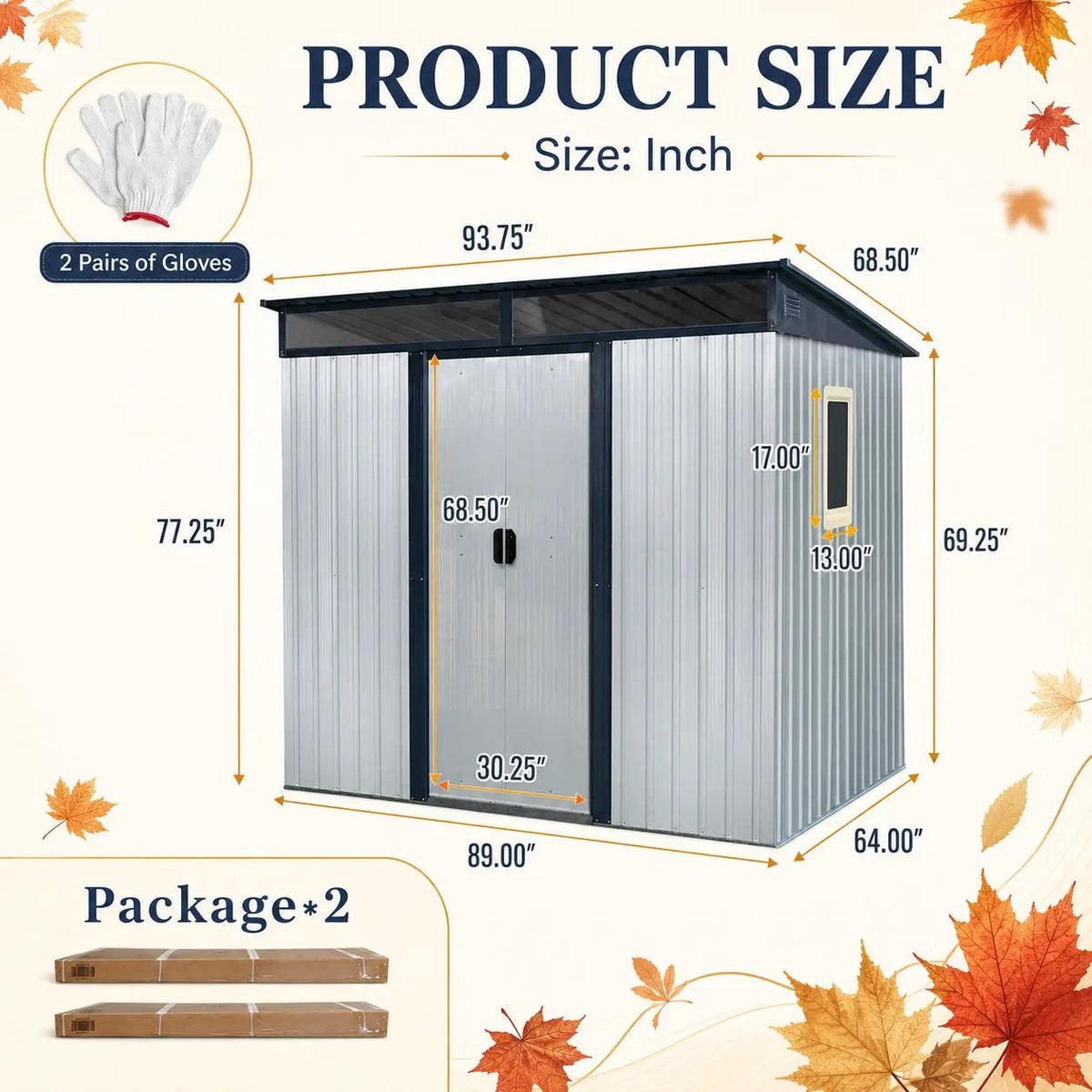 8 ft x 6 ft Outdoor Metal Storage Shed with Window by HouseOfZazla