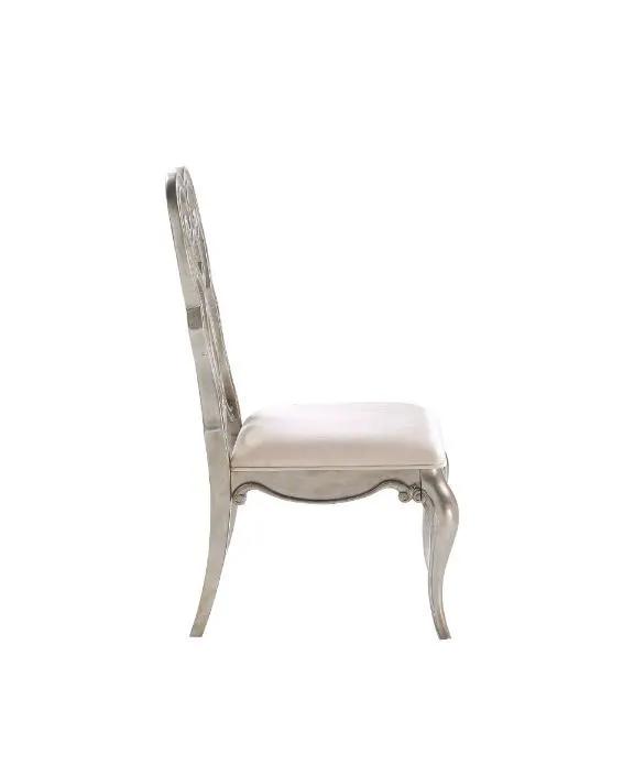 Esteban - Side Chair (Set of 2) - Ivory Velvet & Antique Champagne by Unique Piece Furniture