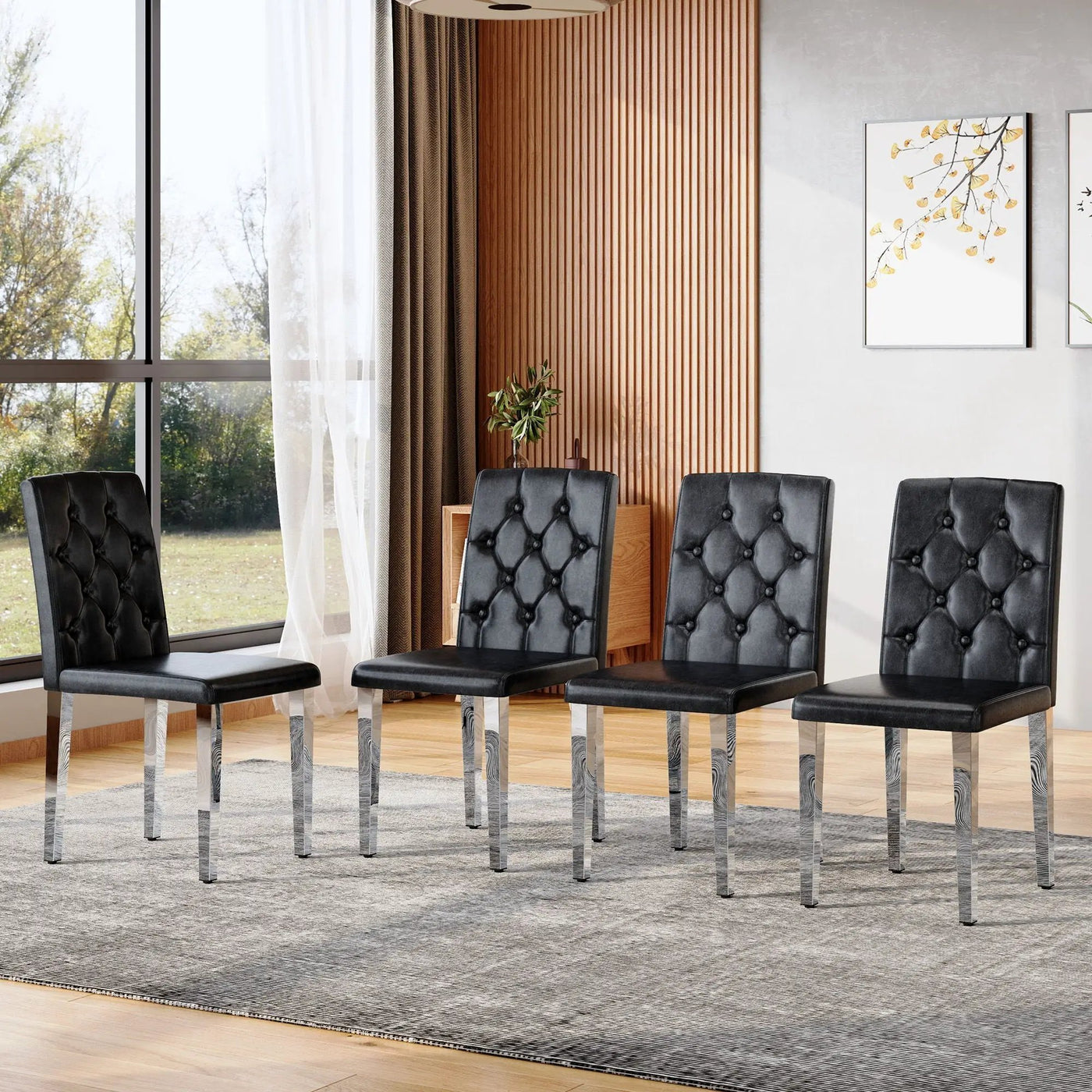 Dining Chairs With Ergonomic Buckle Backrest For Home by HouseOfZazla