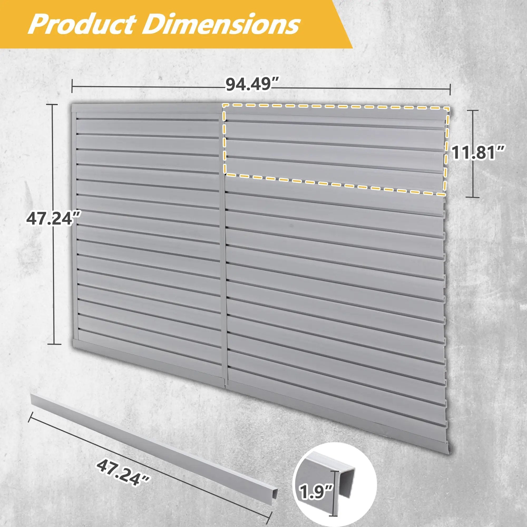 Heavy Duty PVC Slatwall Garage Organizer, 8ft x 4ft by HouseOfZazla