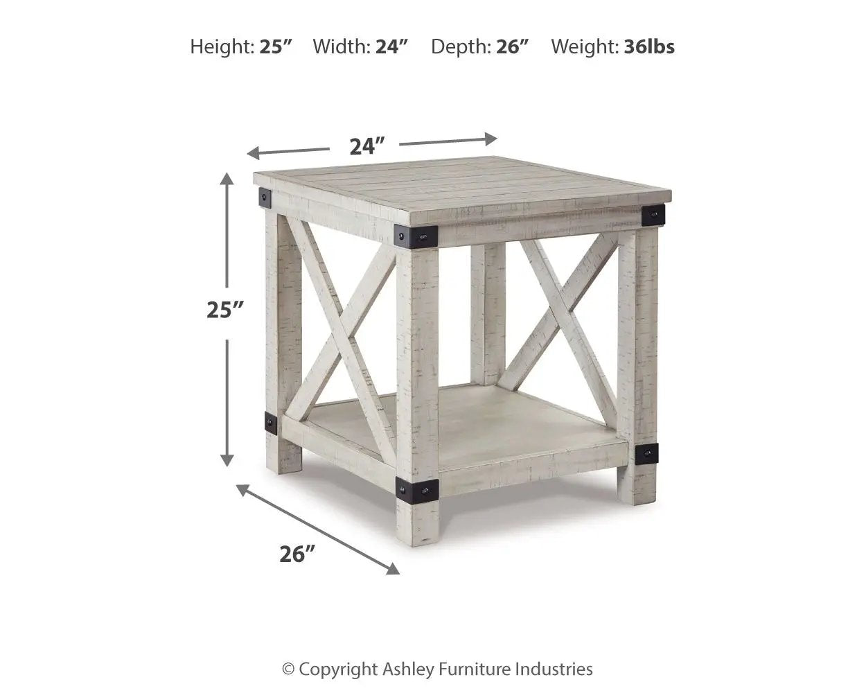 Carynhurst - Rectangular End Table - Whitewash by Unique Piece Furniture