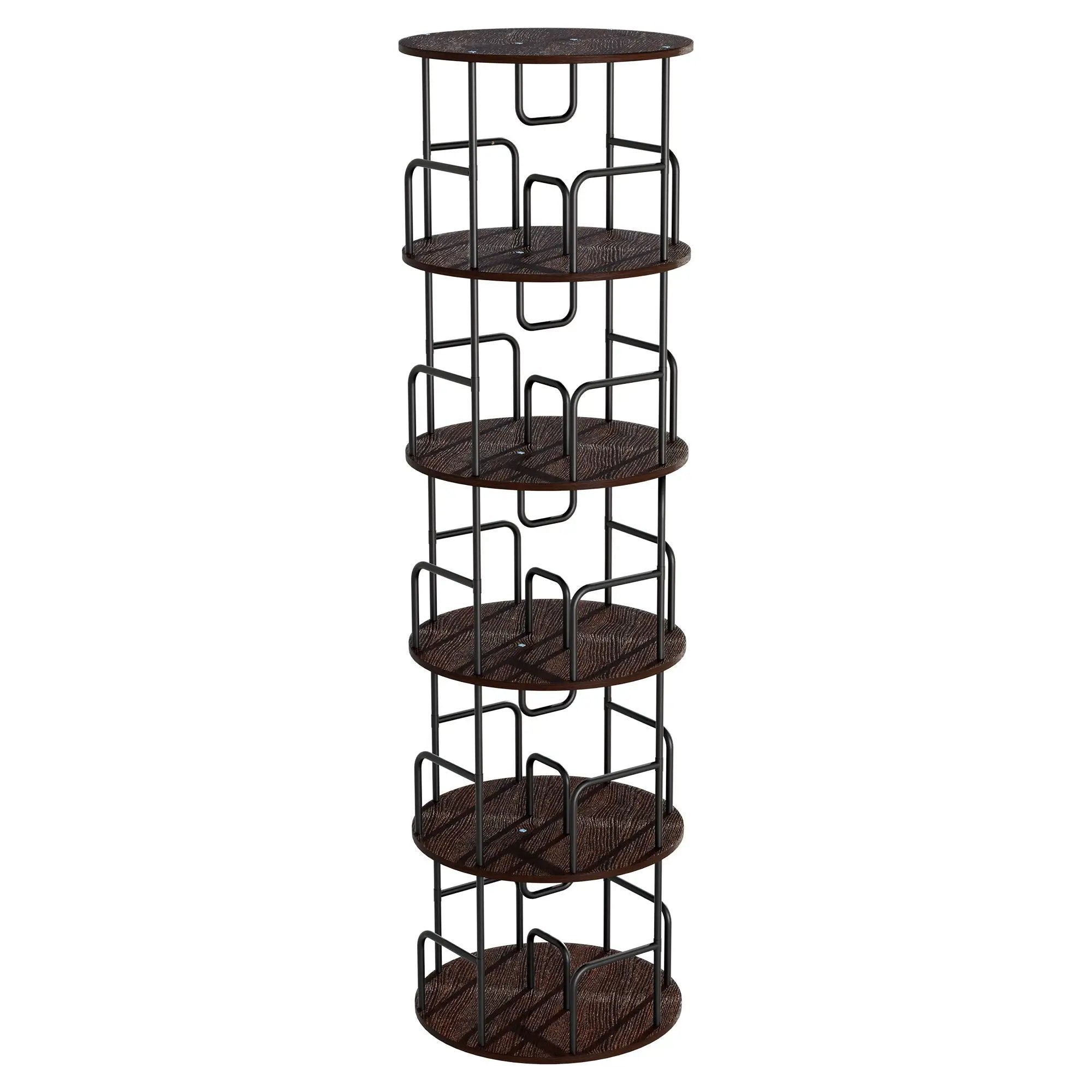 Rotating Bookshelf Tower 5 Tier Spinning 360 Degree Revolving Storage Shelf by Unique Piece Furniture