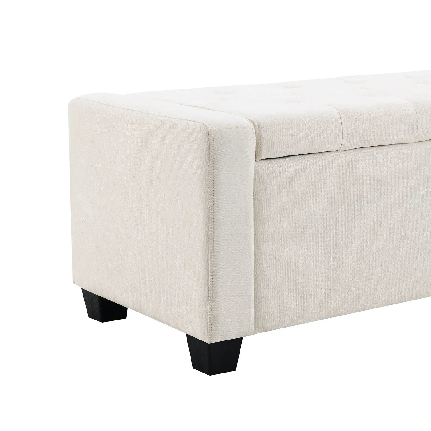 Upholstered Storage Ottoman Bench With Button Tufting And Safety Hinge by HouseOfZazla