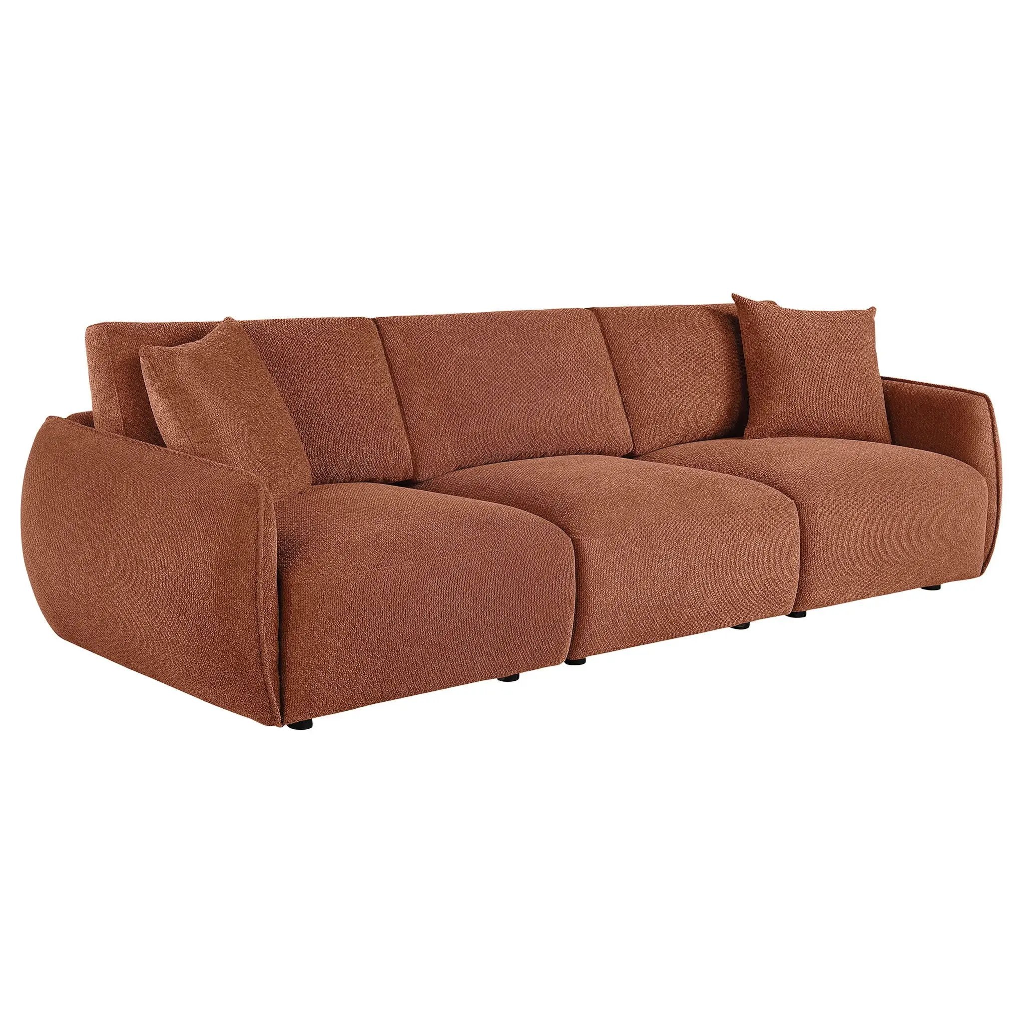 Elysia Chenille Upholstered Modular Lounge Sofa Coral by Unique Piece Furniture