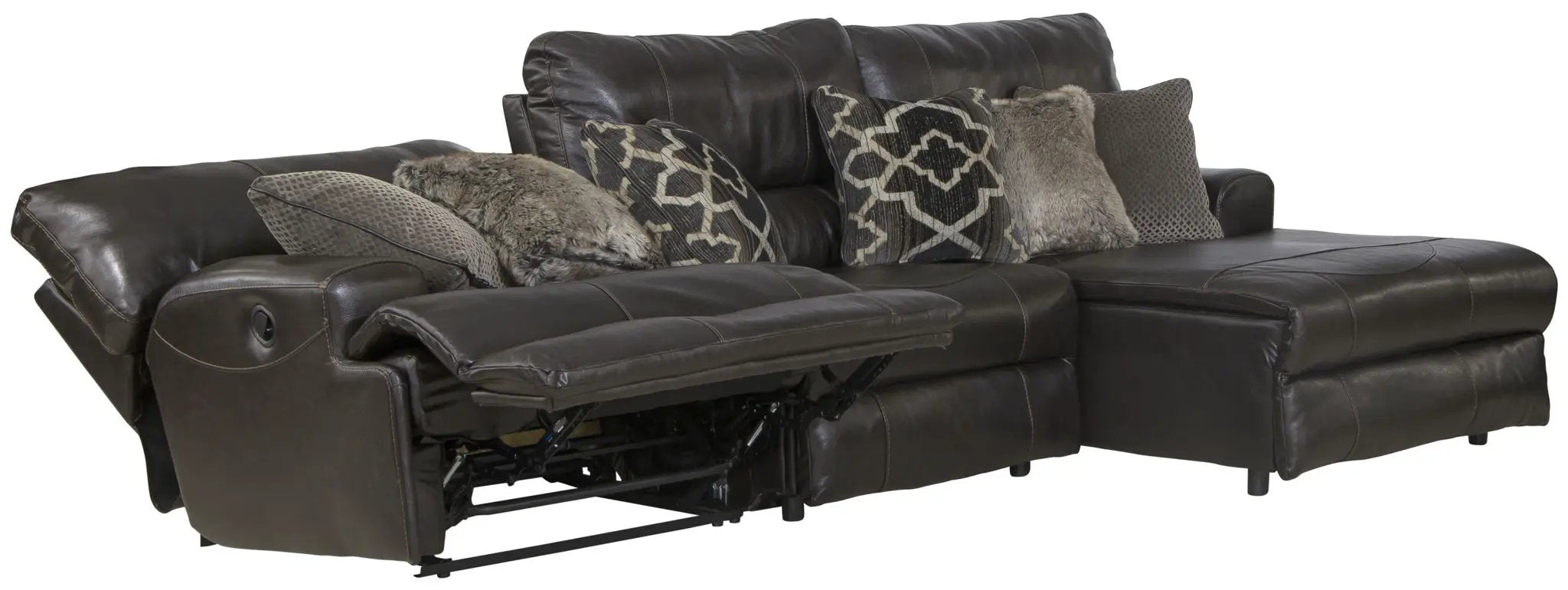 Como - 3 Piece Italian Leather Match Reclining Sectional by Unique Piece Furniture