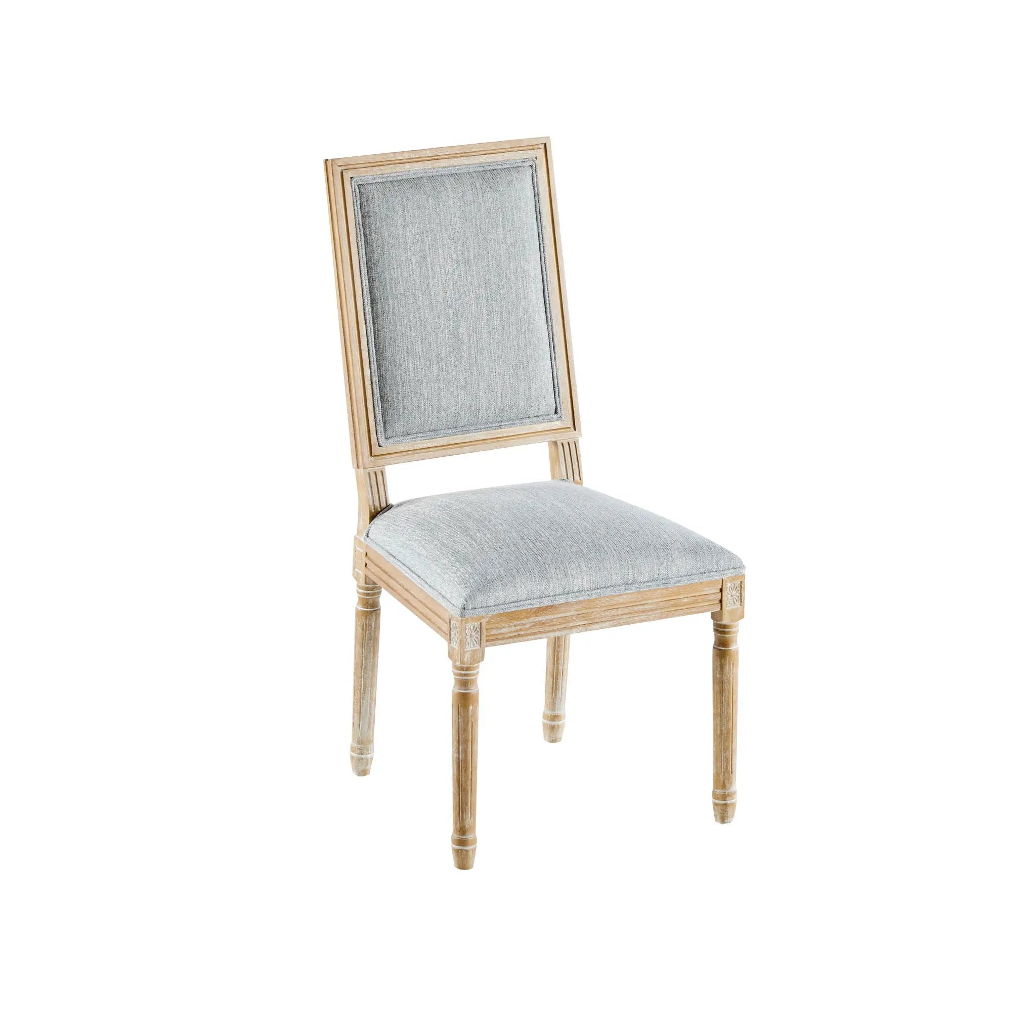 French Country Style Dining Chair With Upholstered Seating And Fluted Legs by HouseOfZazla