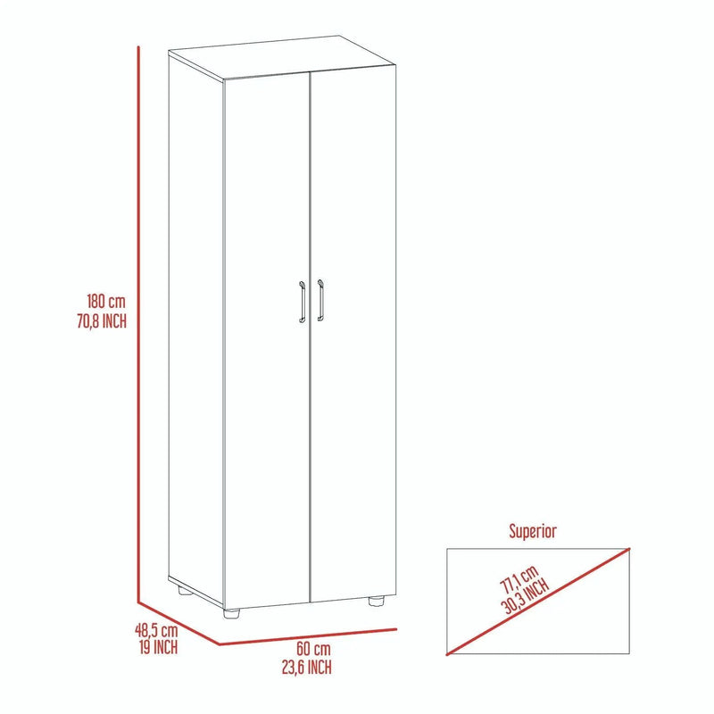 Armoire Organiser, Two Shelves, Rod, Double Door Cabinet Armoire by HouseOfZazla