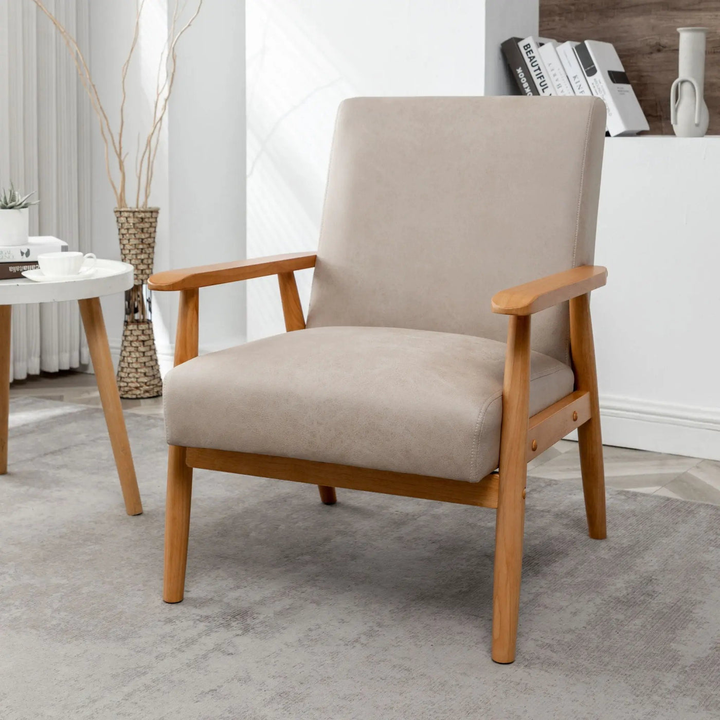 Wide Classic Mid-Century Modern Arm Chair by Unique Piece Furniture