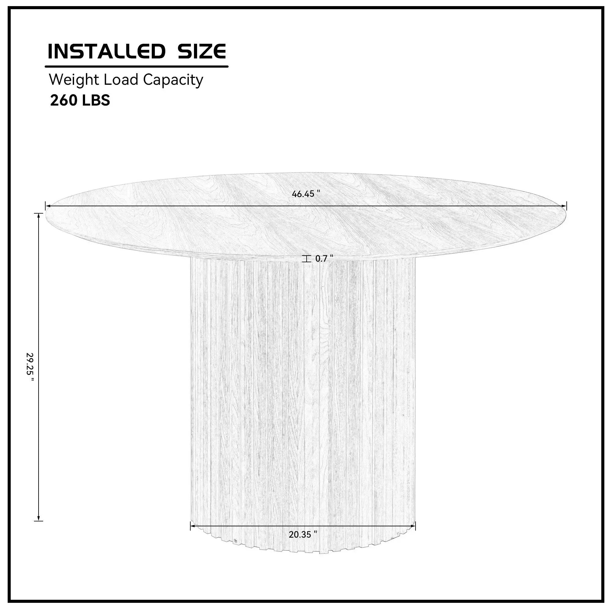 46.45 Inch MDF Dining Table for Dining Room by HouseOfZazla