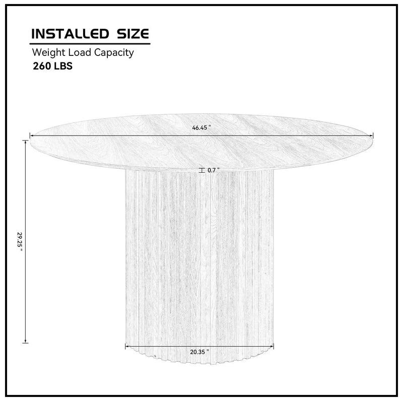 46.45 Inch MDF Dining Table for Dining Room by HouseOfZazla