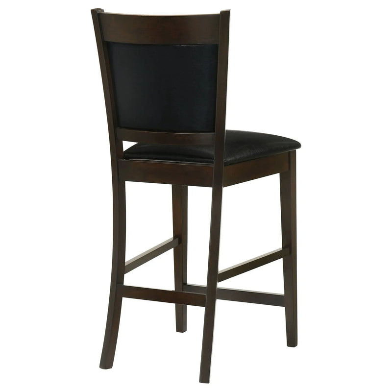 Upholstered Counter Height Stools (Set of 2) - Black / Espresso by HouseOfZazla