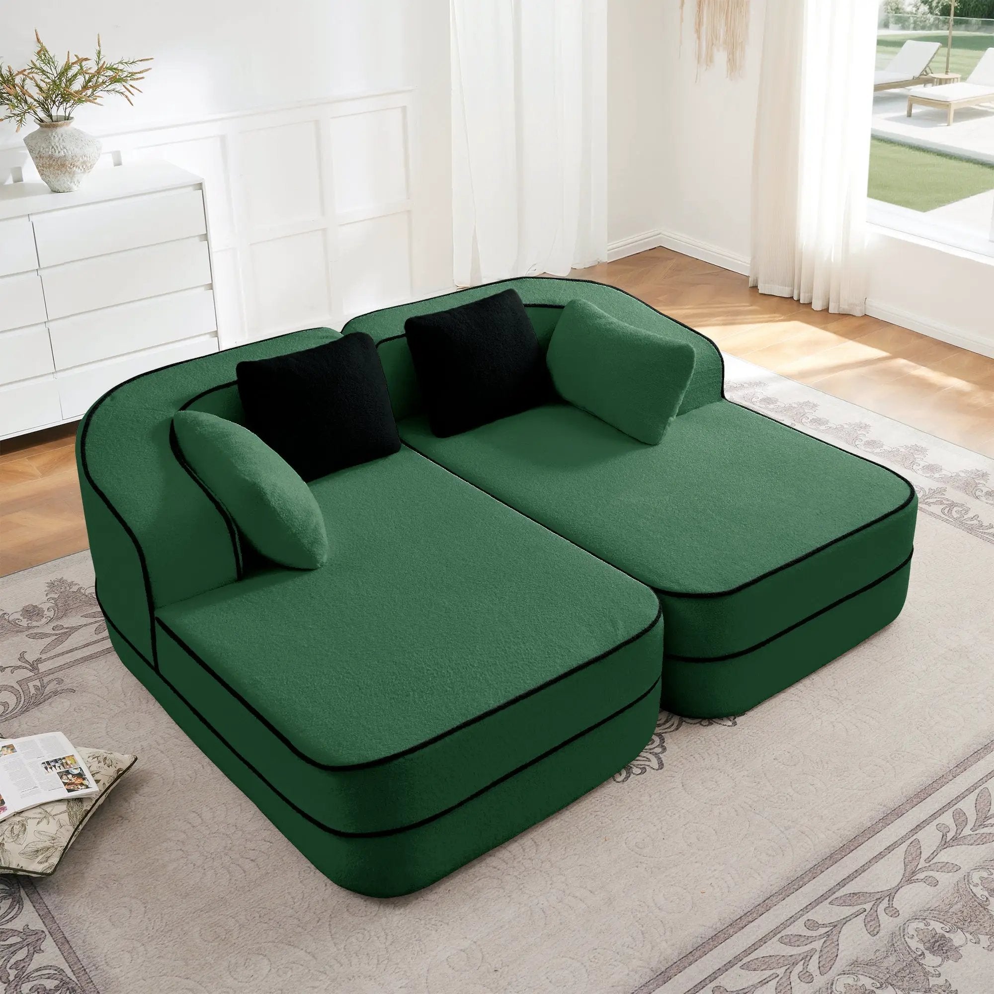 77.2" Teddy Fabric Modular Sofa by HouseOfZazla