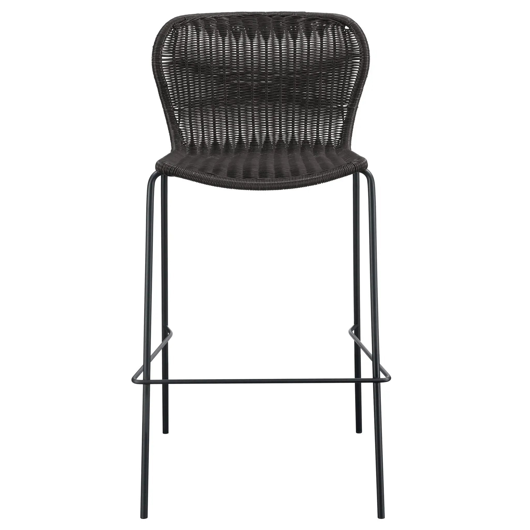 Mckinley Faux Rattan Metal Bar Chair Brown (Set of 2) by Unique Piece Furniture