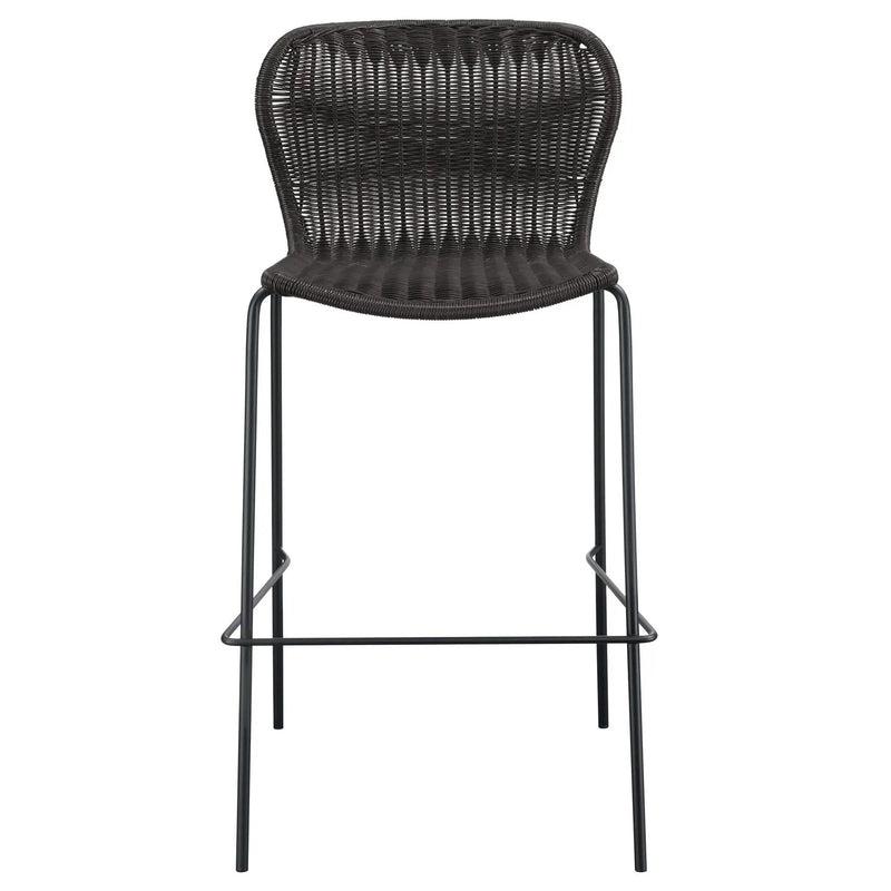 Mckinley Faux Rattan Metal Bar Chair Brown (Set of 2) by Unique Piece Furniture