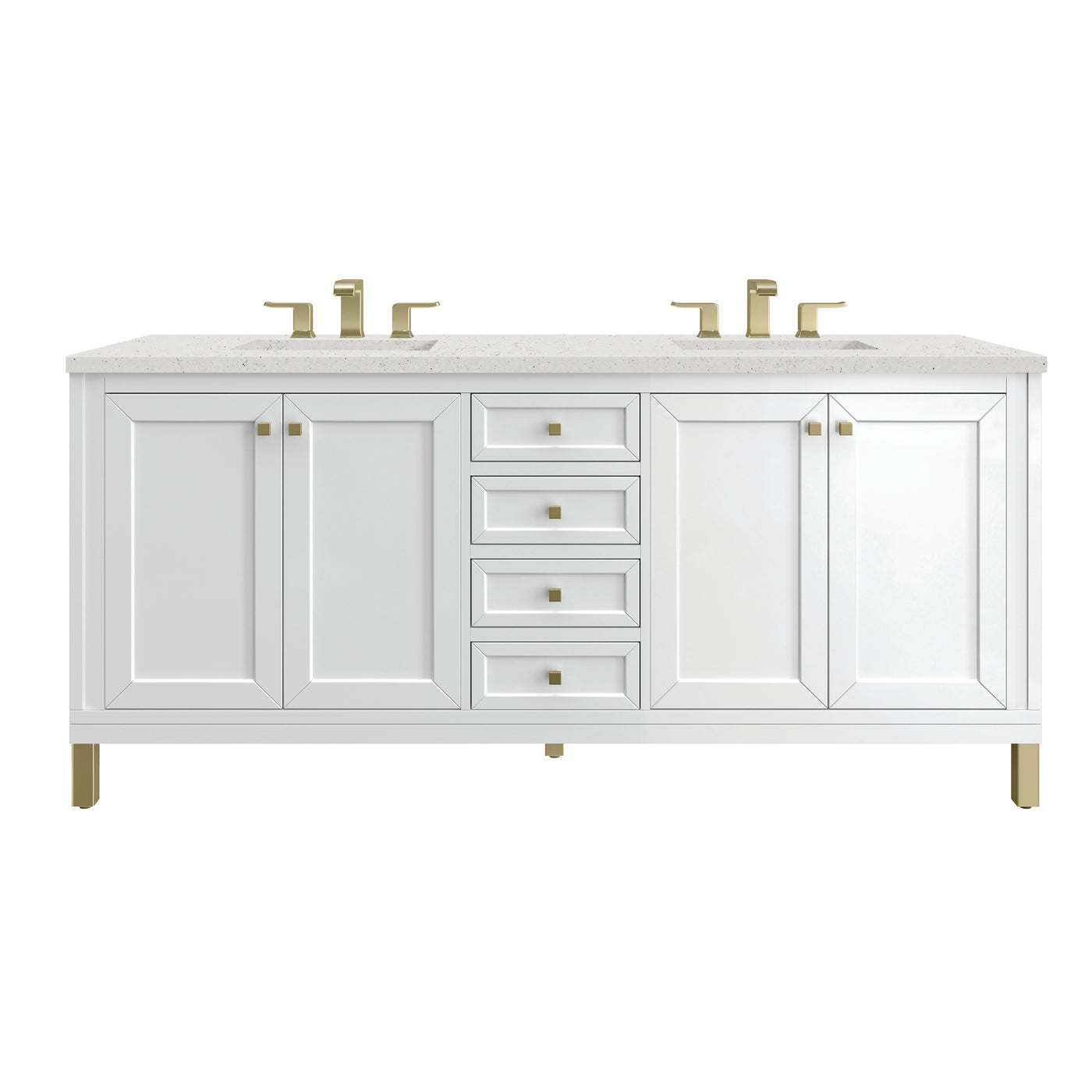 James Martin Chicago 72" Double Bathroom Vanity, Glossy White, view 29