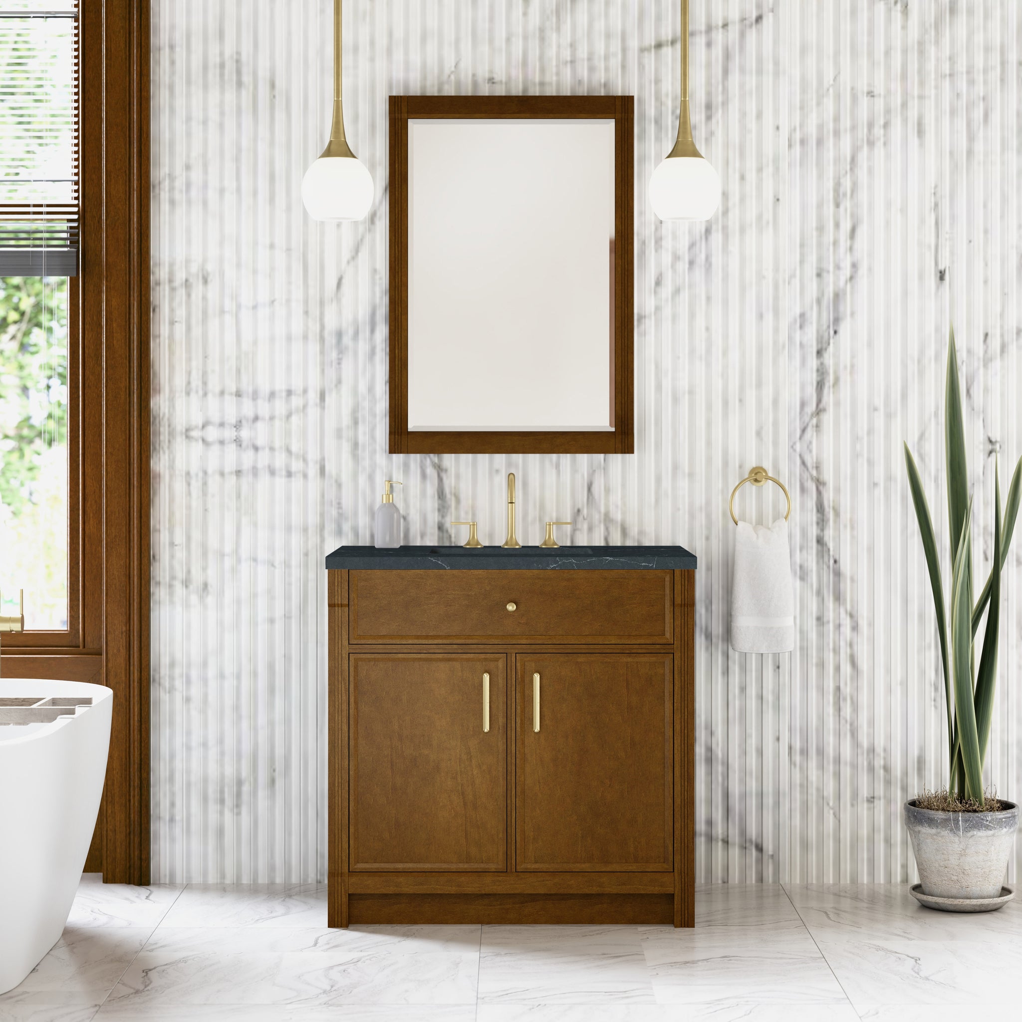 James Martin Bellshire 36" Single Bathroom Vanity, Honey Oak, view 39