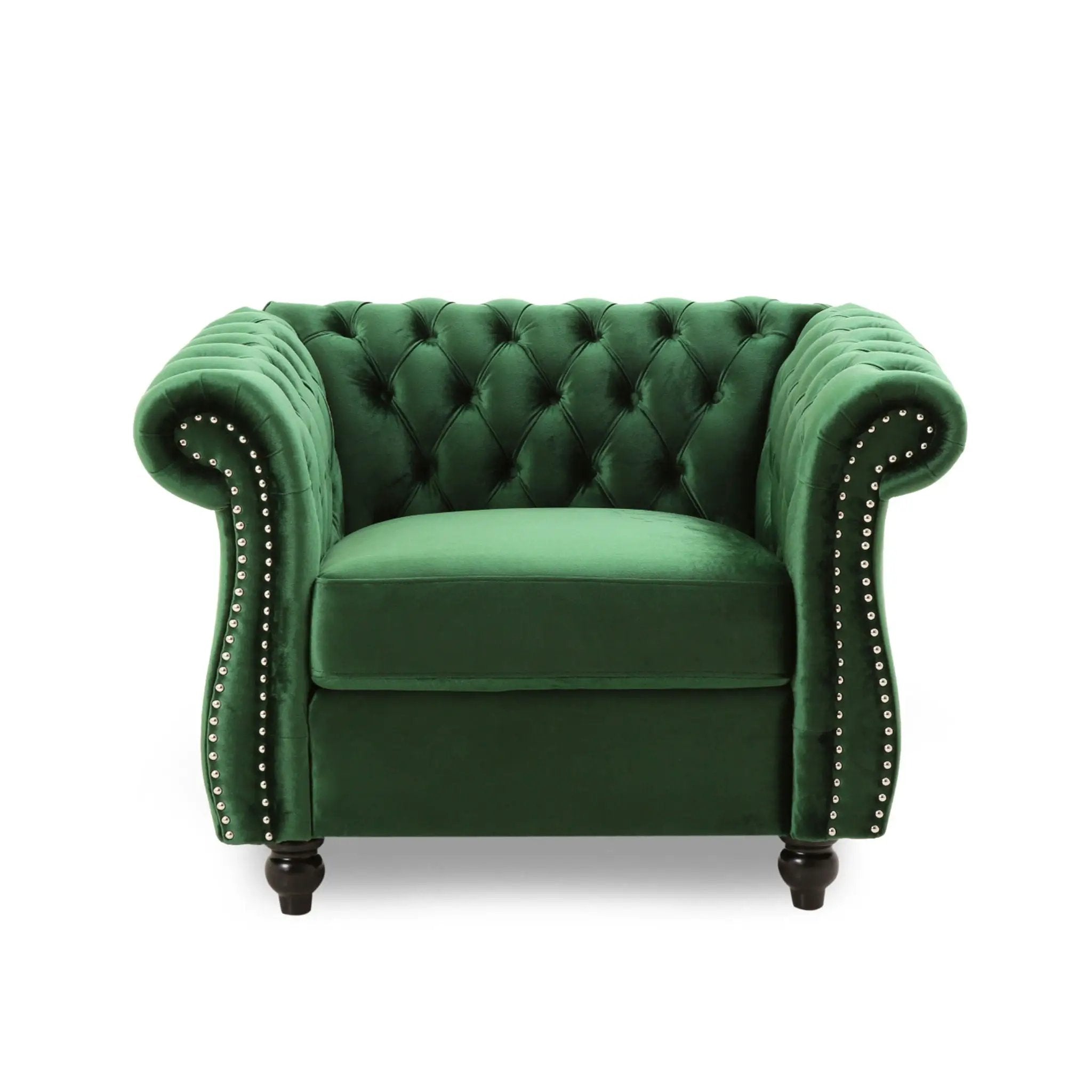 Nexuson Upholstered Chesterfield Chair With Deep Tufted And Nailhead Trim by HouseOfZazla