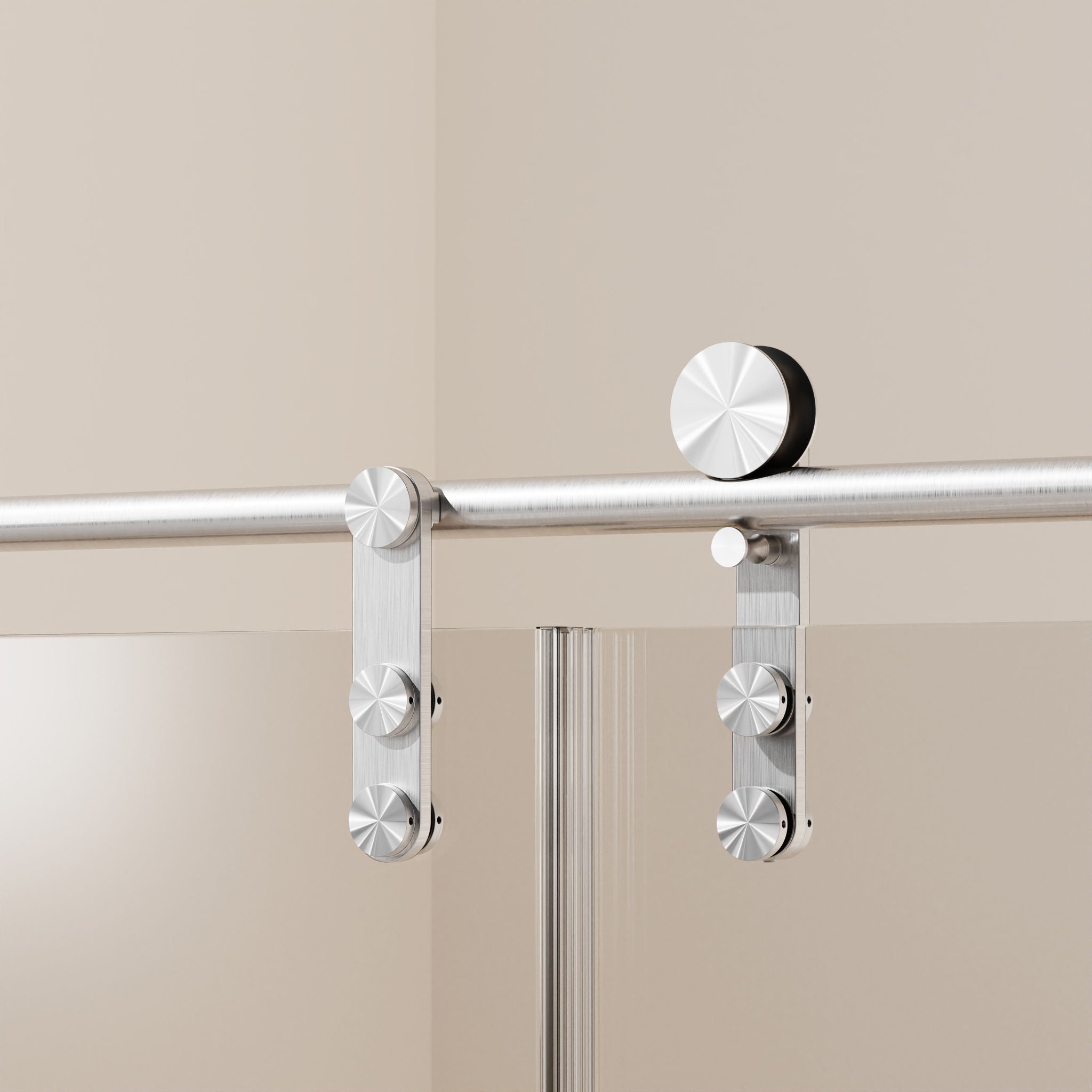 Frameless Single Sliding Shower Doors With Towel Rail & Handle by HouseOfZazla