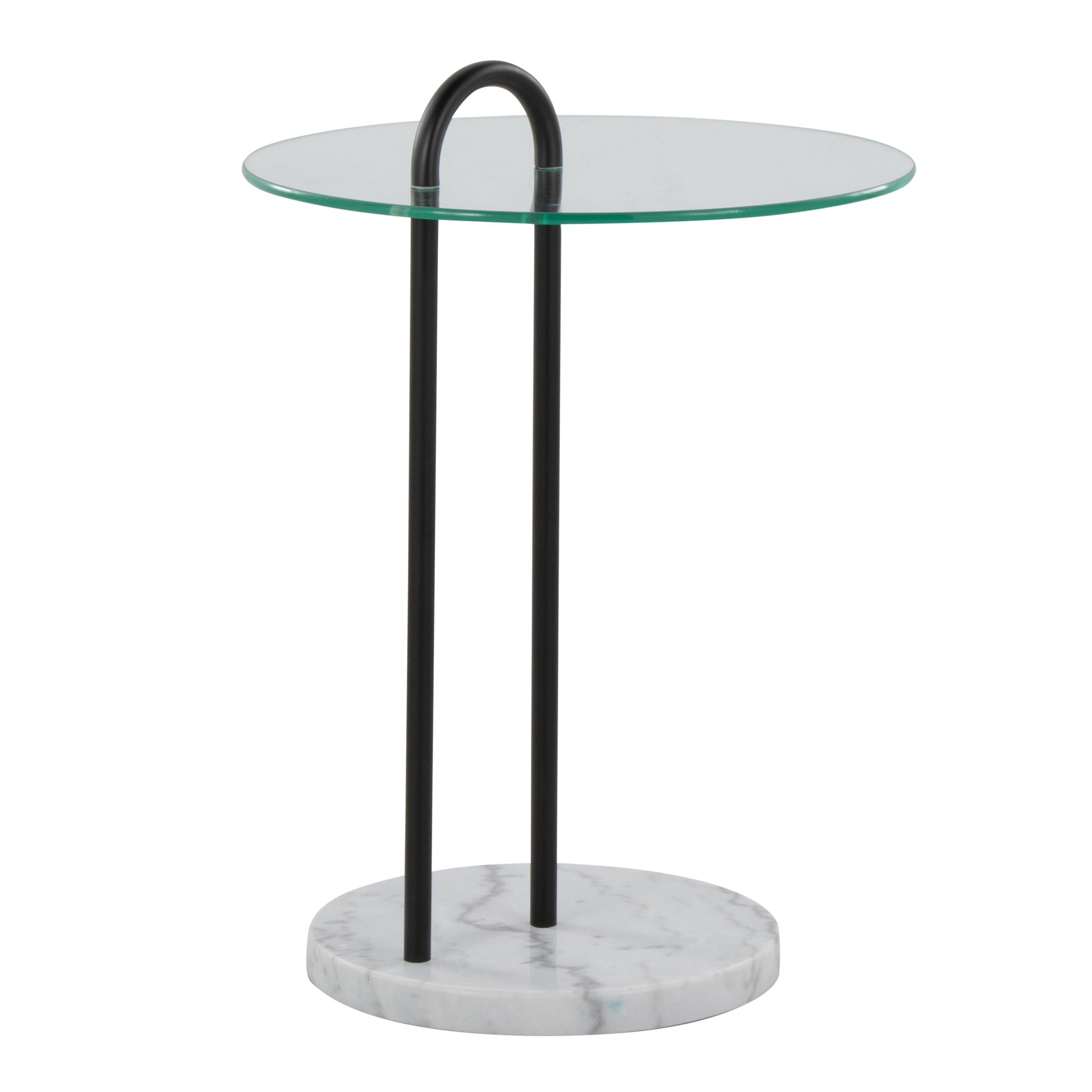Claire - Contemporary / Glam Side Table - Black / Clear by Unique Piece Furniture