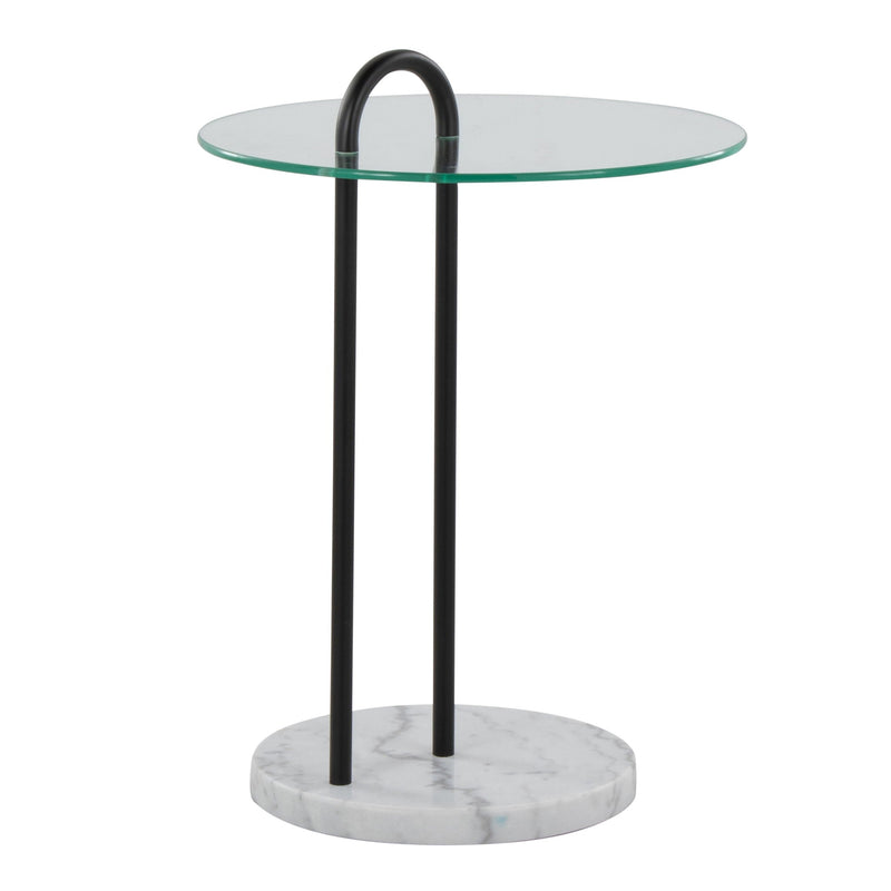 Claire - Contemporary / Glam Side Table - Black / Clear by Unique Piece Furniture