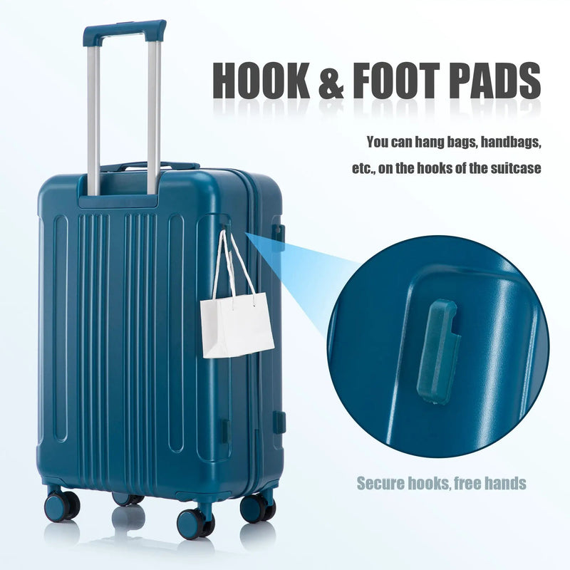 3-Piece ABS Spinner Wheel Luggage Set 20"/24"/28" Dark Blue by HouseOfZazla