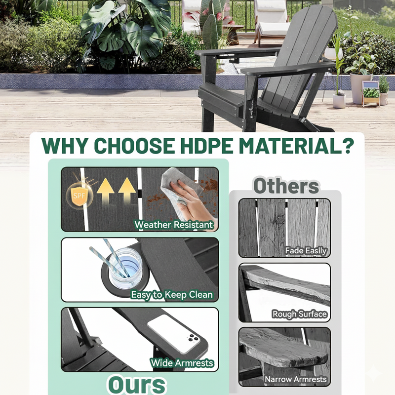 Adirondack Chair with Folding Design and Cup Holder - Gray by HouseOfZazla