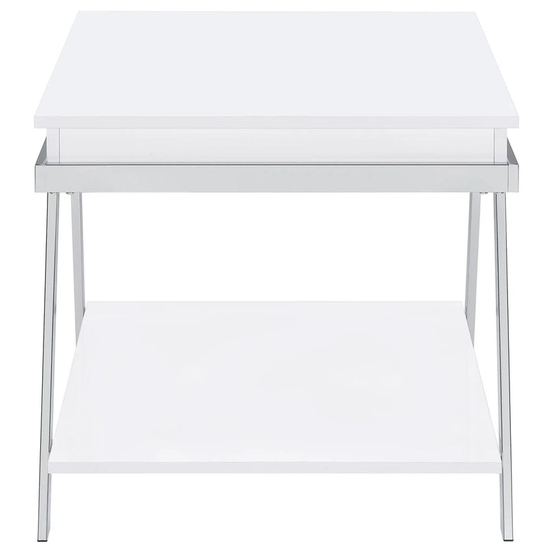 Briana - 2 Piece Coffee And End Table Set With Lift Top Legs - Gloss White