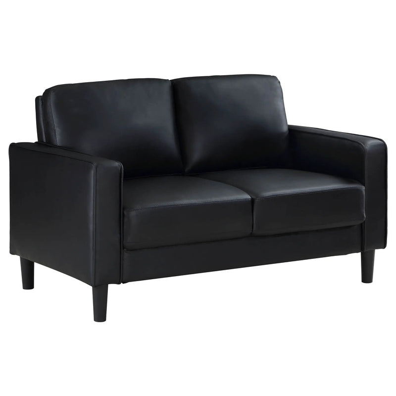 Ruth 3-piece Upholstered Track Arm Sofa Set Black by Unique Piece Furniture