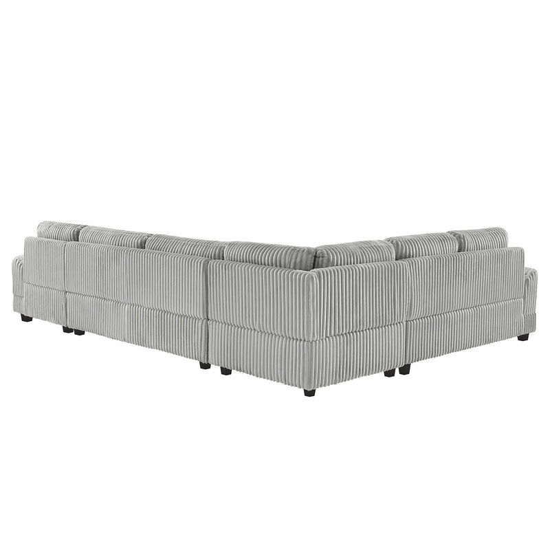U - Shaped Sectional Sofa With Chaise Lounge, Oversized Living Room Sofa - Gray by HouseOfZazla