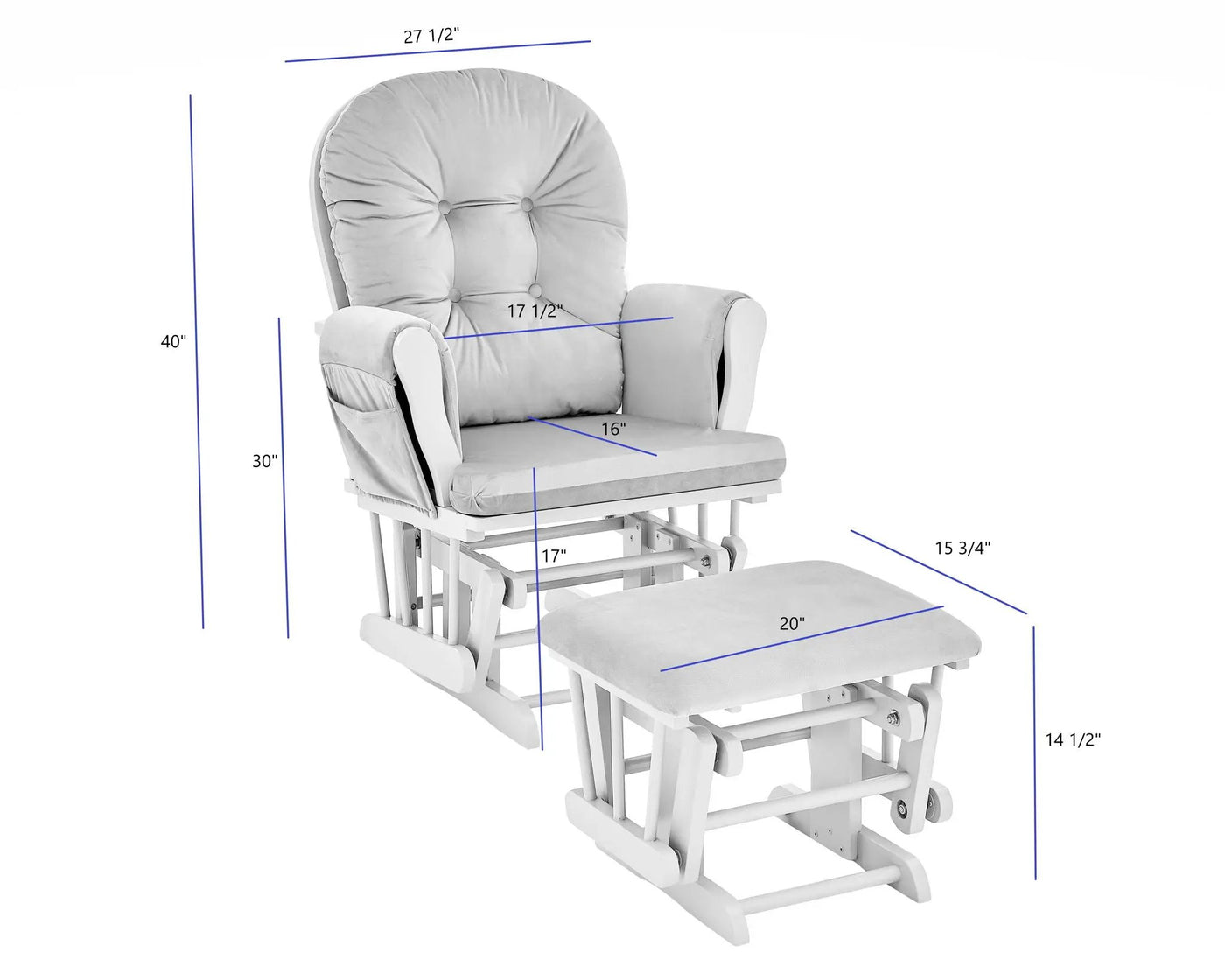 Mason - Comfortable Glider And Ottoman by Unique Piece Furniture