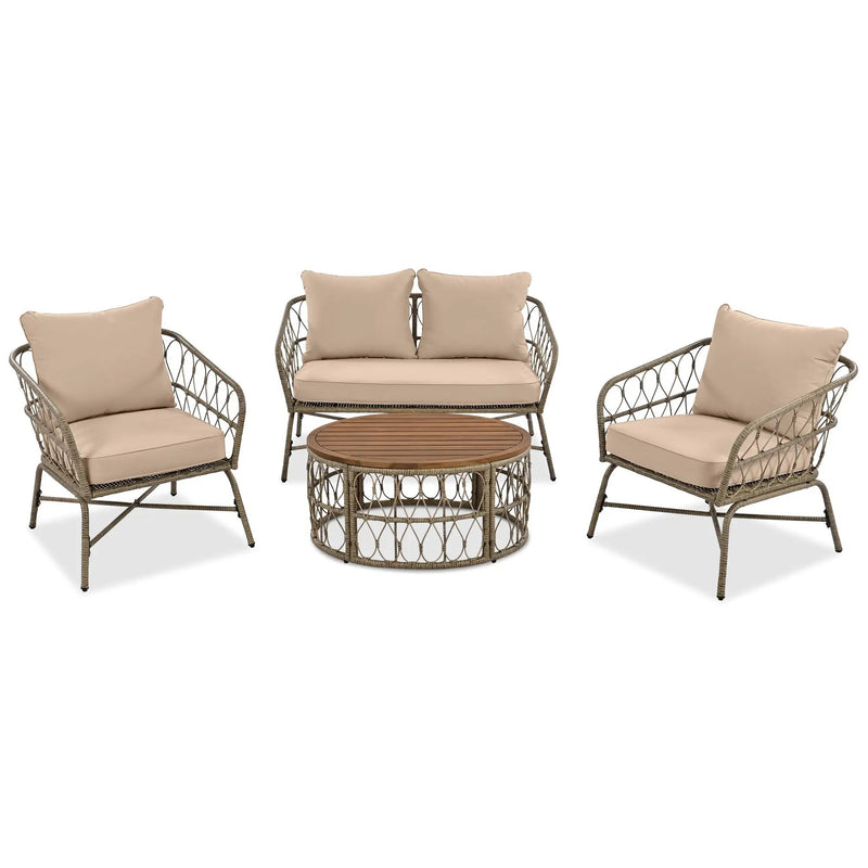 Bohemia-Inspired 4-Person Outdoor Seating Group With Removable Cushions by HouseOfZazla