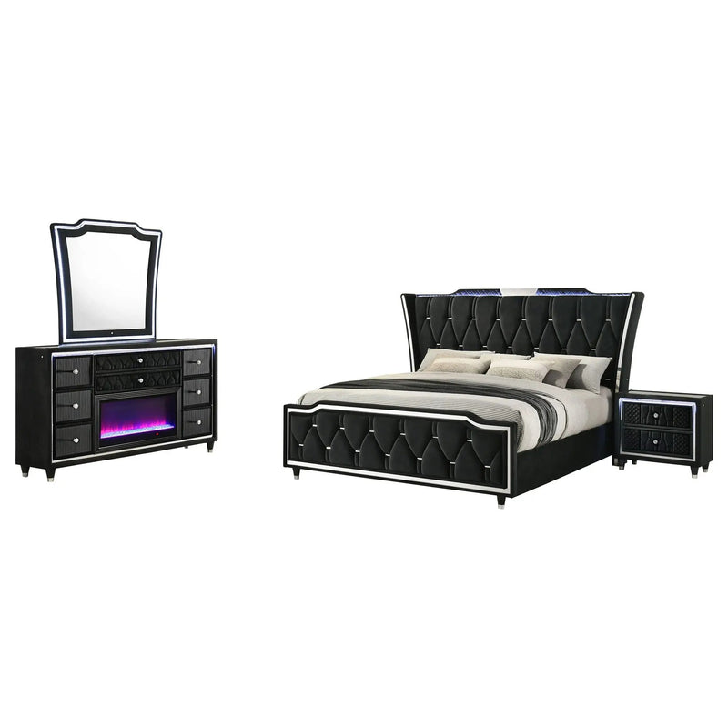 Lorient 4-piece California King Bedroom Set Black by Unique Piece Furniture