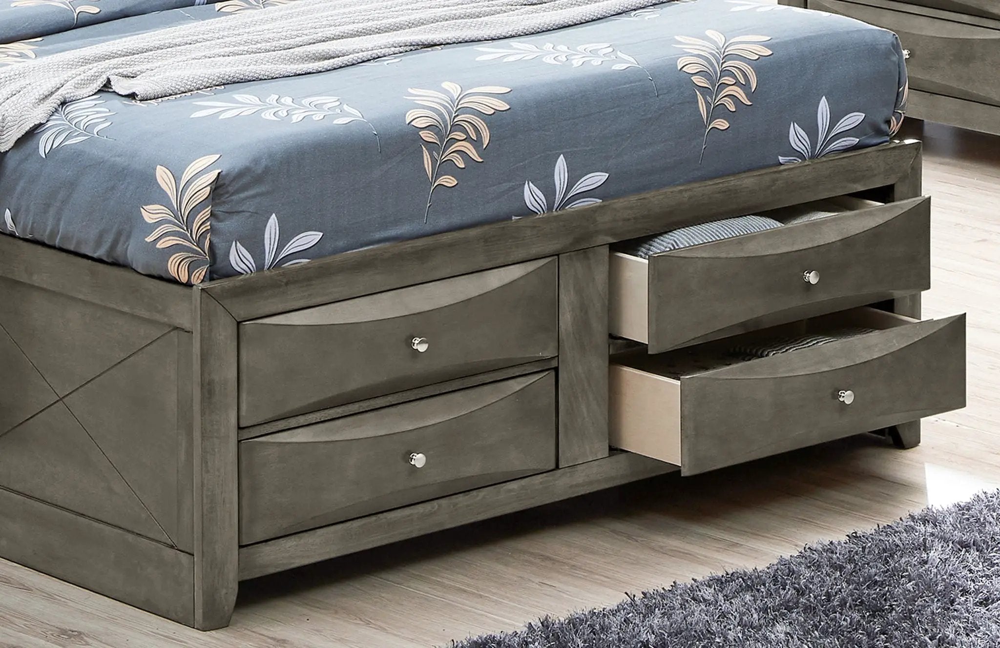 Modern Design Storage Bed With Bookcase Headboard by HouseOfZazla