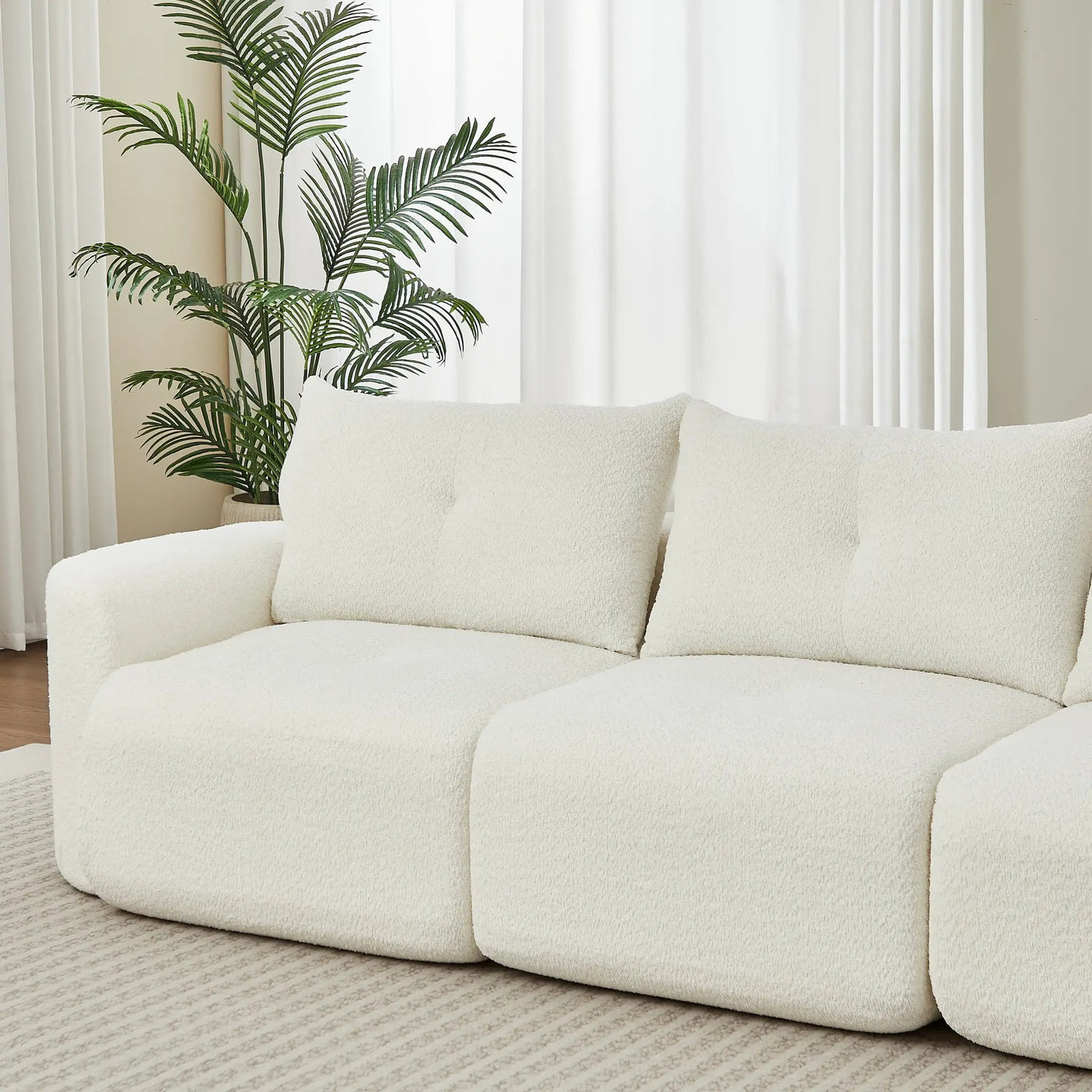 Chenille Sofa for Living Room - 109" Large Modern 3-Seater by HouseOfZazla