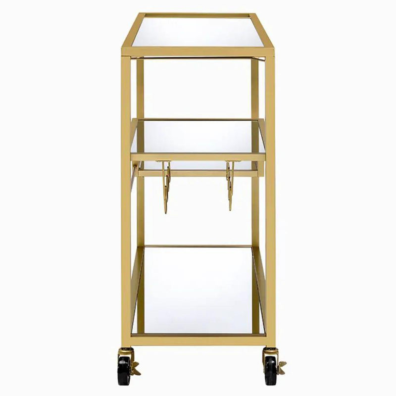 Adamsen - Serving Cart - Mirrored & Champagne by Unique Piece Furniture