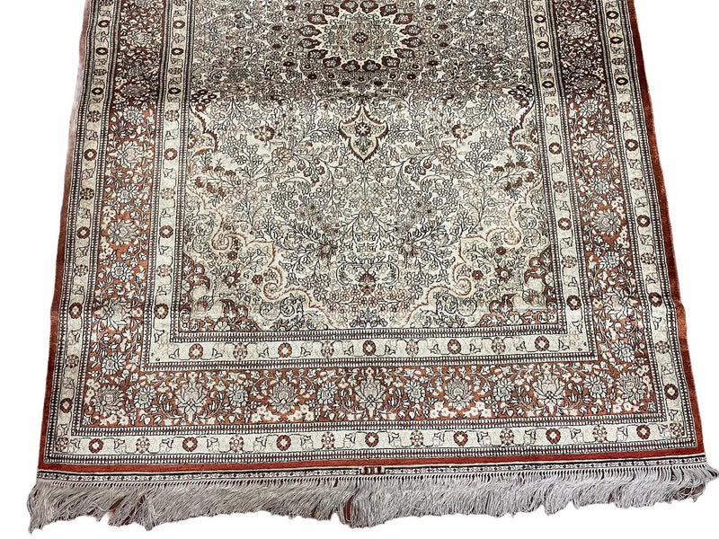 4' X 6' Vintage Fine Handmade Chinese Oriental Silk Rug 400 KPSI Wow by Jewel Rugs