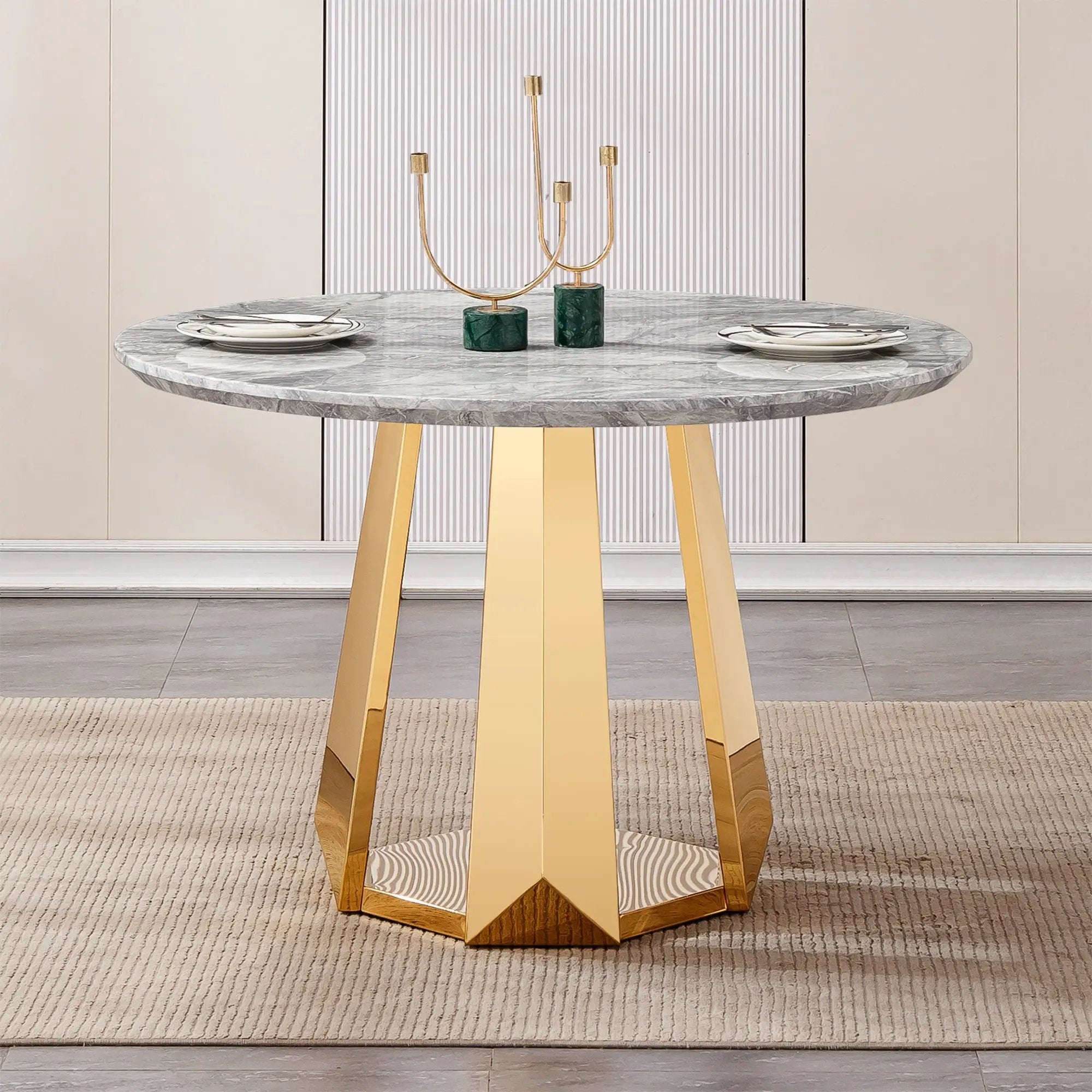47" Round Marble Dining Table by HouseOfZazla