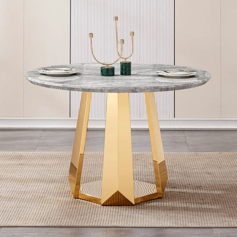 47" Round Marble Dining Table by HouseOfZazla