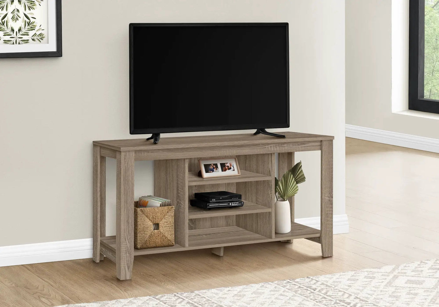 TV Stand, Console, Media Entertainment Center, Versatile Storage Shelves by HouseOfZazla
