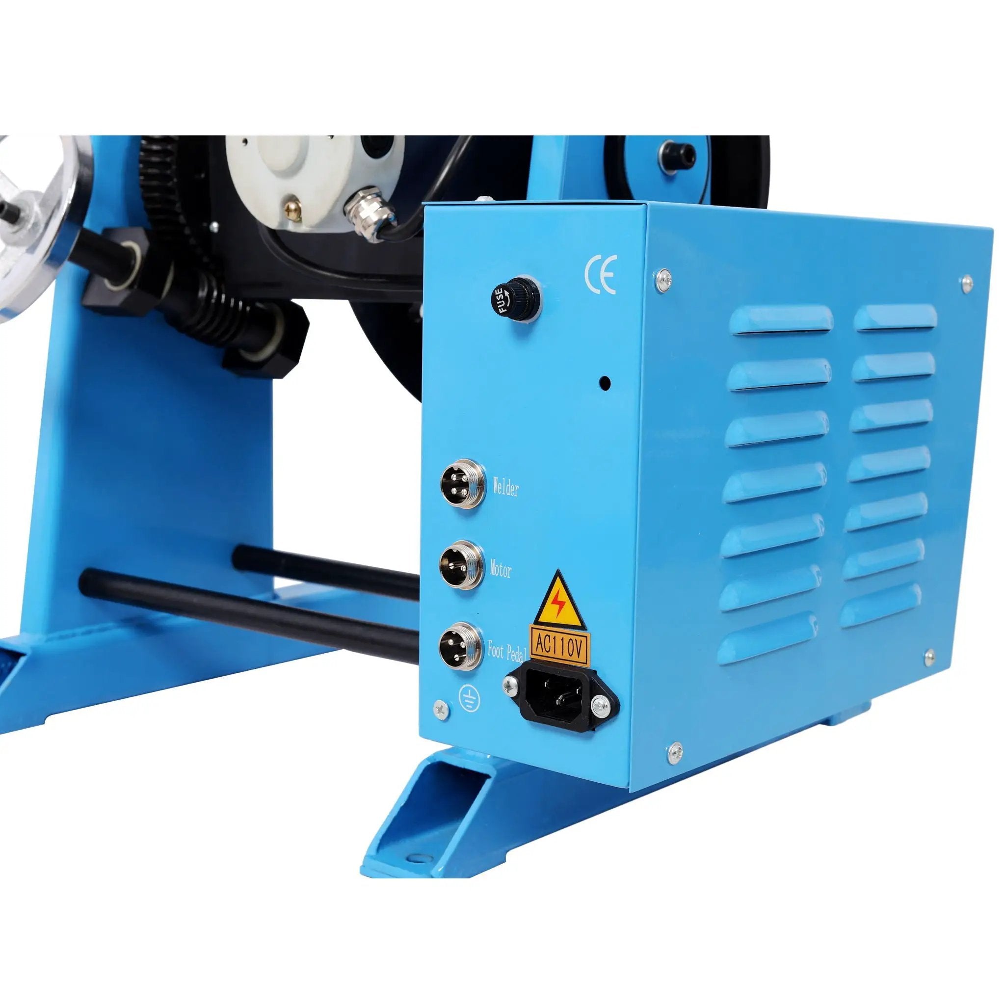 Heavy Duty Rotary Welding Positioner Turntable Table With Manual Tilt And 3 Jaw Lathe Chuck - Blue by HouseOfZazla