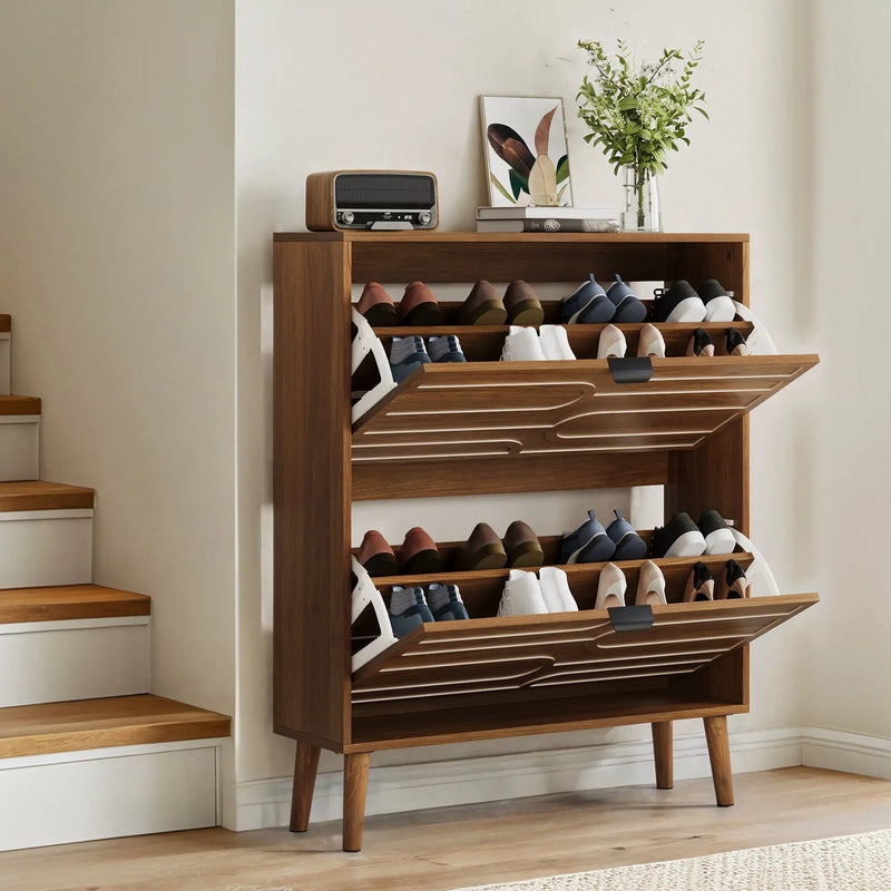 Medieval - Independent Shoe Cabinet With 2 Flip Drawers by Unique Piece Furniture
